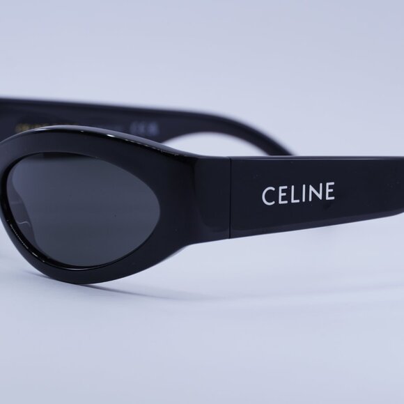 Celine CL40288I 01A MONOCHROMS Sunglasses Black Cat Eye Frame, Grey Lenses - Picture 4 of 9
